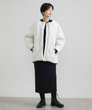 F6HAV37200 MICHEL KLEIN(小さいサイズ)(メゾン ドゥ サンク) [小さいサイズ]スポンディッシュポリニットタイトスカート（セットアップ対応） カーキ(36)