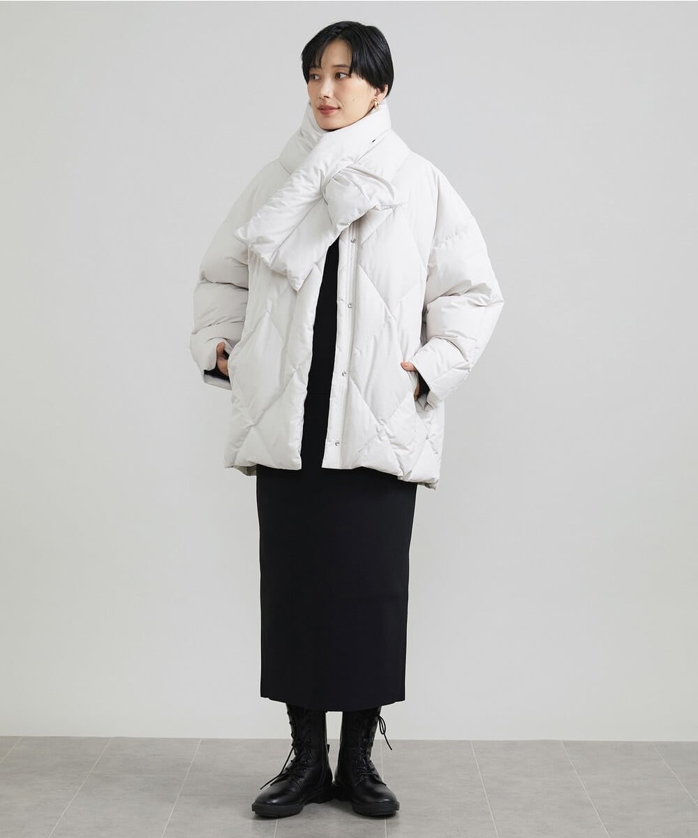 F6HAV37200 MICHEL KLEIN(小さいサイズ)(メゾン ドゥ サンク) [小さいサイズ]スポンディッシュポリニットタイトスカート（セットアップ対応） カーキ(36)