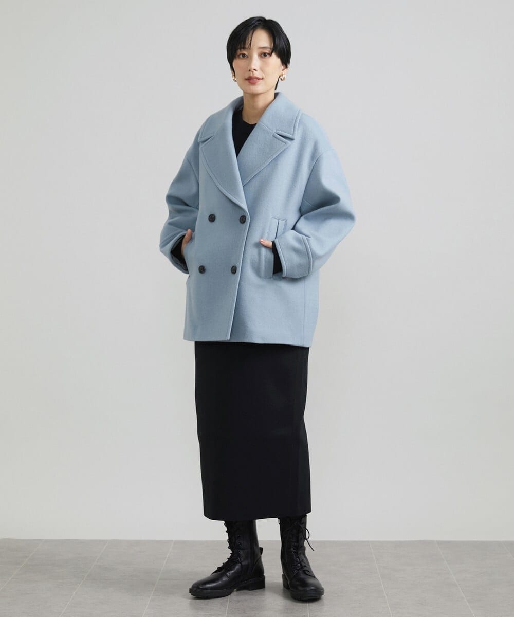 F6HAV37200 MICHEL KLEIN(小さいサイズ)(メゾン ドゥ サンク) [小さいサイズ]スポンディッシュポリニットタイトスカート（セットアップ対応） カーキ(36)