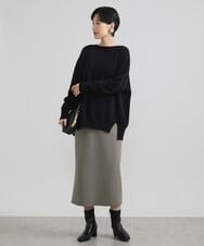 F6HAV37200 MICHEL KLEIN(小さいサイズ)(メゾン ドゥ サンク) [小さいサイズ]スポンディッシュポリニットタイトスカート（セットアップ対応） カーキ(36)