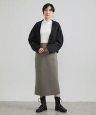 F6HAV37200 MICHEL KLEIN(小さいサイズ)(メゾン ドゥ サンク) [小さいサイズ]スポンディッシュポリニットタイトスカート（セットアップ対応） カーキ(36)