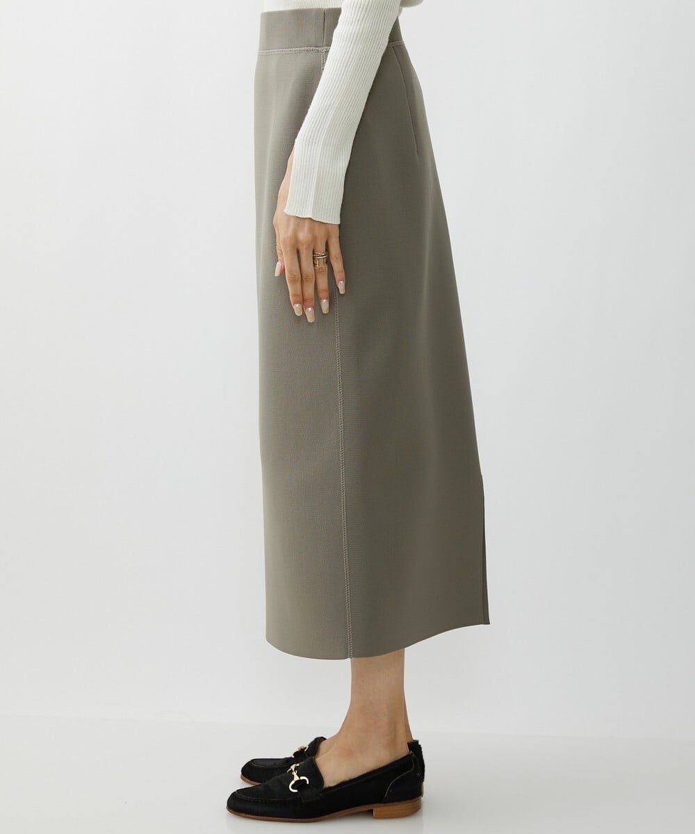 F6HAV37200 MICHEL KLEIN(小さいサイズ)(メゾン ドゥ サンク) [小さいサイズ]スポンディッシュポリニットタイトスカート（セットアップ対応） カーキ(36)