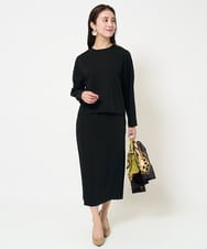 F6HDA08190 MICHEL KLEIN(小さいサイズ)(メゾン ドゥ サンク) [小さいサイズ]ペンシルスカート(セットアップ対応/洗える) ネイビー