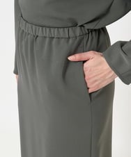 F6HDA08190 MICHEL KLEIN(小さいサイズ)(メゾン ドゥ サンク) [小さいサイズ]ペンシルスカート(セットアップ対応/洗える) ネイビー
