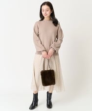 F6HDA11200 MICHEL KLEIN(小さいサイズ)(メゾン ドゥ サンク) [小さいサイズ]ピンドットスカート ベージュ