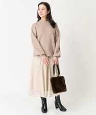 F6HDA11200 MICHEL KLEIN(小さいサイズ)(メゾン ドゥ サンク) [小さいサイズ]ピンドットスカート ベージュ