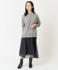 F6HDA11200 MICHEL KLEIN(小さいサイズ)(メゾン ドゥ サンク) [小さいサイズ]ピンドットスカート ベージュ