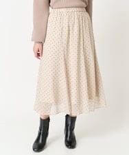 F6HDA11200 MICHEL KLEIN(小さいサイズ)(メゾン ドゥ サンク) [小さいサイズ]ピンドットスカート ベージュ