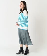 F6HDA12200 MICHEL KLEIN(小さいサイズ)(メゾン ドゥ サンク) [小さいサイズ]ヴィンテージサテンスカート ライトグリーン