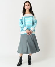 F6HDA12200 MICHEL KLEIN(小さいサイズ)(メゾン ドゥ サンク) [小さいサイズ]ヴィンテージサテンスカート ライトグリーン