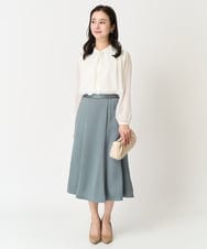 F6HDA12200 MICHEL KLEIN(小さいサイズ)(メゾン ドゥ サンク) [小さいサイズ]ヴィンテージサテンスカート ライトグリーン