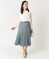 F6HDA12200 MICHEL KLEIN(小さいサイズ)(メゾン ドゥ サンク) [小さいサイズ]ヴィンテージサテンスカート ライトグリーン