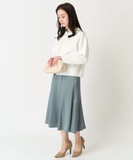 F6HDA12200 MICHEL KLEIN(小さいサイズ)(メゾン ドゥ サンク) [小さいサイズ]ヴィンテージサテンスカート ライトグリーン