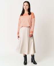 F6HDA12200 MICHEL KLEIN(小さいサイズ)(メゾン ドゥ サンク) [小さいサイズ]ヴィンテージサテンスカート ライトグリーン