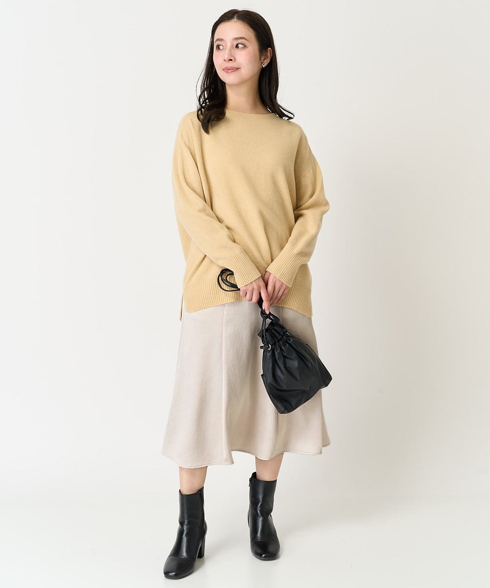 F6HDA12200 MICHEL KLEIN(小さいサイズ)(メゾン ドゥ サンク) [小さいサイズ]ヴィンテージサテンスカート ライトグリーン