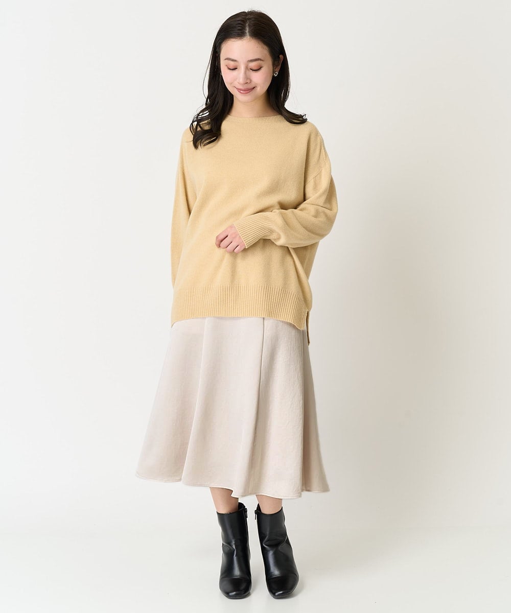 F6HDA12200 MICHEL KLEIN(小さいサイズ)(メゾン ドゥ サンク) [小さいサイズ]ヴィンテージサテンスカート ライトグリーン