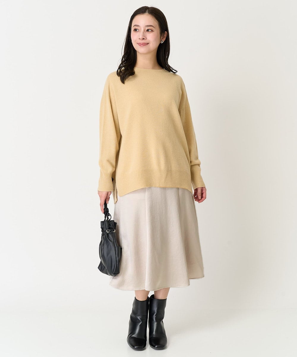 F6HDA12200 MICHEL KLEIN(小さいサイズ)(メゾン ドゥ サンク) [小さいサイズ]ヴィンテージサテンスカート ライトグリーン