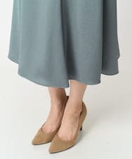 F6HDA12200 MICHEL KLEIN(小さいサイズ)(メゾン ドゥ サンク) [小さいサイズ]ヴィンテージサテンスカート ライトグリーン