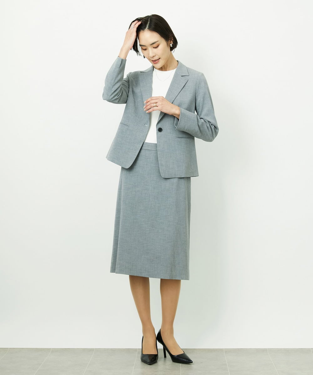 F6HDD01230 MICHEL KLEIN(小さいサイズ)(メゾン ドゥ サンク) [小さいサイズ][セットアップ対応]セミフレアSK グレー