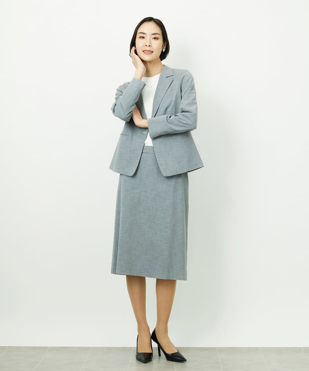 F6HDD01230 MICHEL KLEIN(小さいサイズ)(メゾン ドゥ サンク) [小さいサイズ][セットアップ対応]セミフレアSK グレー