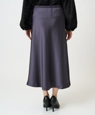 F6HDD04230 MICHEL KLEIN(小さいサイズ)(メゾン ドゥ サンク) [小さいサイズ][コージーボトム]ヴィンテージサテンスカート ダークグレー