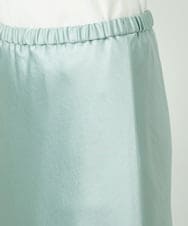 F6HDD04230 MICHEL KLEIN(小さいサイズ)(メゾン ドゥ サンク) [小さいサイズ][コージーボトム]ヴィンテージサテンスカート ダークグレー