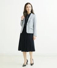 F6HDS02300 MICHEL KLEIN(小さいサイズ)(メゾン ドゥ サンク) [小さいサイズ]デシンダブルプリーツスカート（セットアップ対応） ネイビー(57)