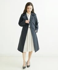 F6HDS02300 MICHEL KLEIN(小さいサイズ)(メゾン ドゥ サンク) [小さいサイズ]デシンダブルプリーツスカート（セットアップ対応） ネイビー(57)