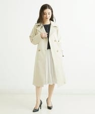 F6HDS02300 MICHEL KLEIN(小さいサイズ)(メゾン ドゥ サンク) [小さいサイズ]デシンダブルプリーツスカート（セットアップ対応） ネイビー(57)