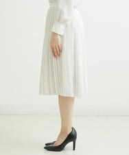 F6HDS02300 MICHEL KLEIN(小さいサイズ)(メゾン ドゥ サンク) [小さいサイズ]デシンダブルプリーツスカート（セットアップ対応） ネイビー(57)