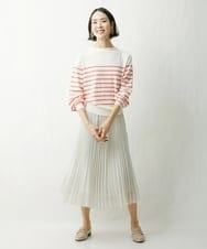 F6HDS14250 MICHEL KLEIN(小さいサイズ)(メゾン ドゥ サンク) [小さいサイズ]ポリエステルスラブプリーツスカート グリーン(30)