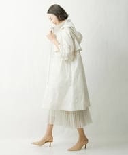 F6HDS14250 MICHEL KLEIN(小さいサイズ)(メゾン ドゥ サンク) [小さいサイズ]ポリエステルスラブプリーツスカート グリーン(30)