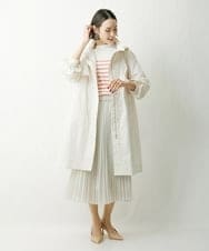 F6HDS14250 MICHEL KLEIN(小さいサイズ)(メゾン ドゥ サンク) [小さいサイズ]ポリエステルスラブプリーツスカート グリーン(30)