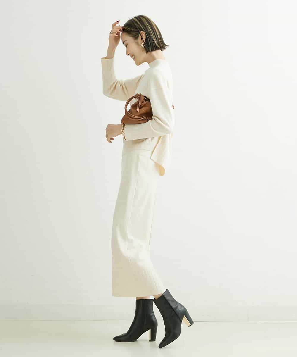 F6HDS55200 MICHEL KLEIN(小さいサイズ)(メゾン ドゥ サンク) [小さいサイズ]2WAYニットタイトスカート（セットアップ対応） アイボリー(80)