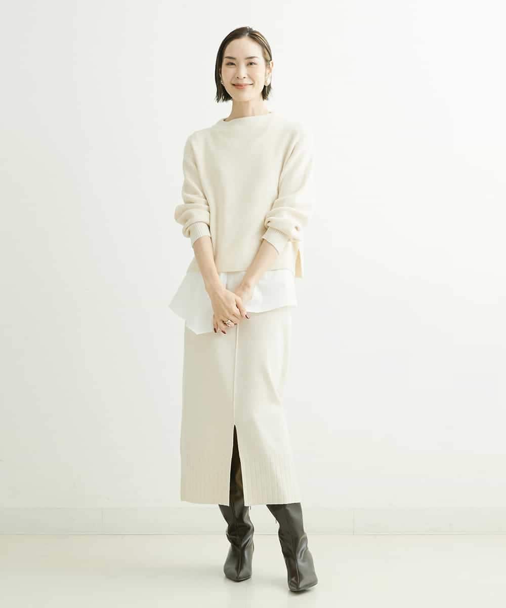 F6HDS55200 MICHEL KLEIN(小さいサイズ)(メゾン ドゥ サンク) [小さいサイズ]2WAYニットタイトスカート（セットアップ対応） アイボリー(80)