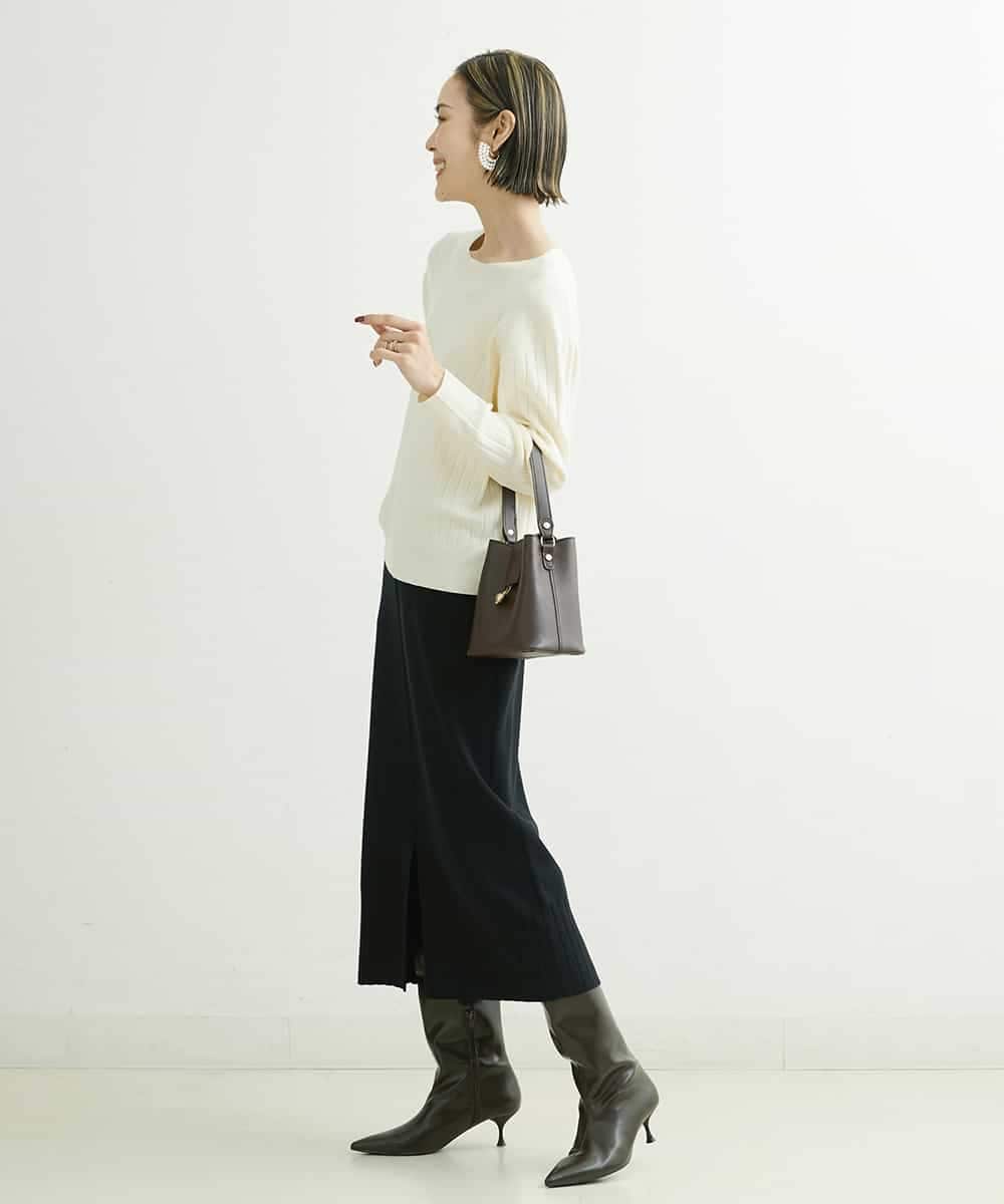 F6HDS55200 MICHEL KLEIN(小さいサイズ)(メゾン ドゥ サンク) [小さいサイズ]2WAYニットタイトスカート（セットアップ対応） アイボリー(80)
