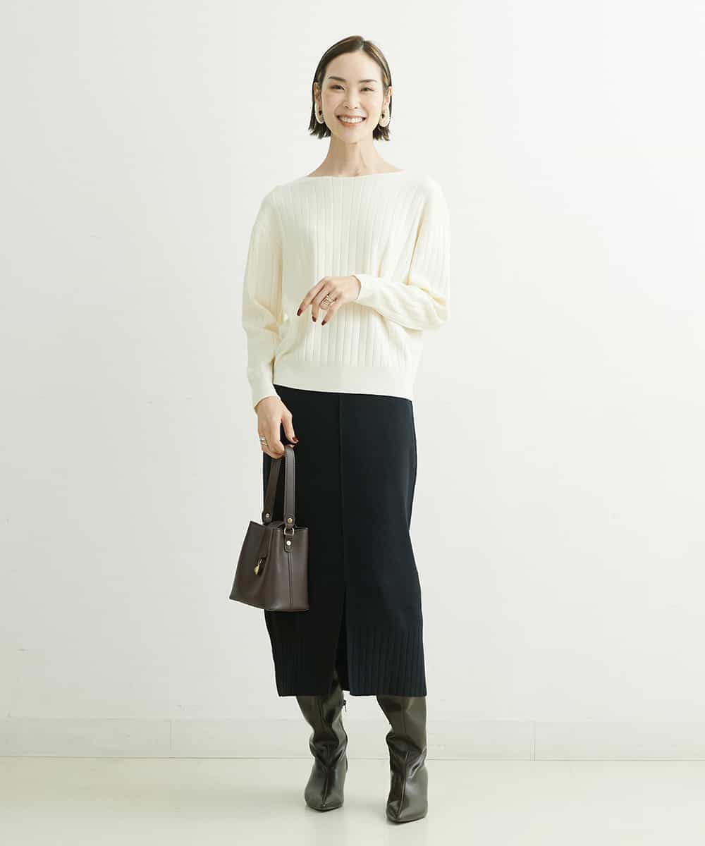 F6HDS55200 MICHEL KLEIN(小さいサイズ)(メゾン ドゥ サンク) [小さいサイズ]2WAYニットタイトスカート（セットアップ対応） アイボリー(80)