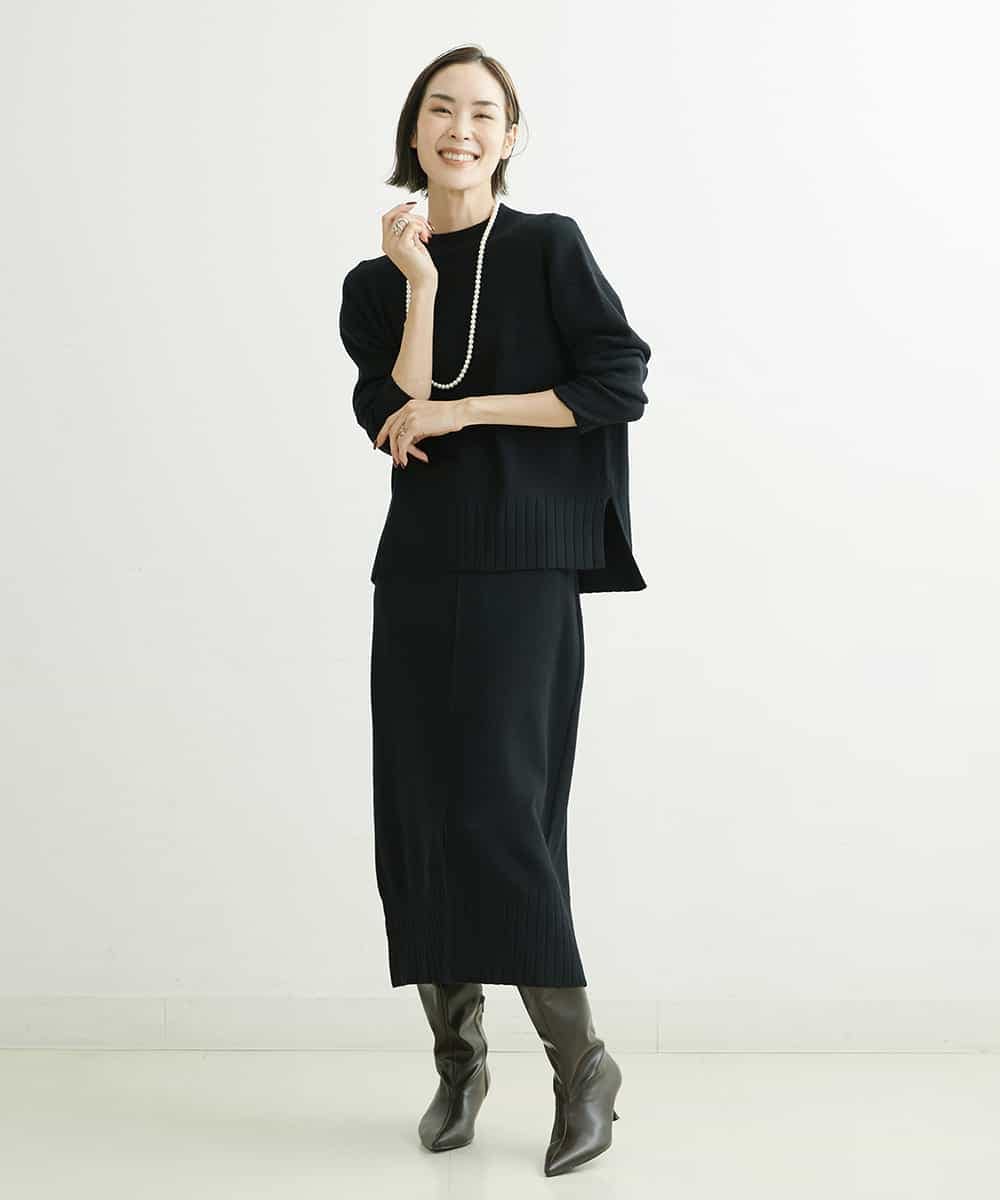 F6HDS55200 MICHEL KLEIN(小さいサイズ)(メゾン ドゥ サンク) [小さいサイズ]2WAYニットタイトスカート（セットアップ対応） アイボリー(80)
