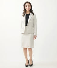F6HDV05190 MICHEL KLEIN(小さいサイズ)(メゾン ドゥ サンク) [小さいサイズ]トリコットカノコセミフレアスカート（セットアップ対応/定番スーツ） オフホワイト(81)