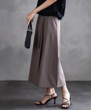 F6HGA11230 MICHEL KLEIN(小さいサイズ)(メゾン ドゥ サンク) [ 小さいサイズ]ベルト付きAラインスカート ベージュ