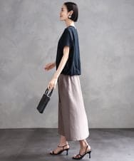 F6HGA11230 MICHEL KLEIN(小さいサイズ)(メゾン ドゥ サンク) [ 小さいサイズ]ベルト付きAラインスカート ベージュ