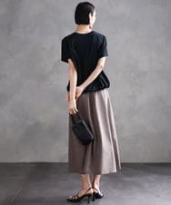 F6HGA11230 MICHEL KLEIN(小さいサイズ)(メゾン ドゥ サンク) [ 小さいサイズ]ベルト付きAラインスカート ベージュ