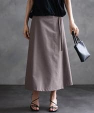 F6HGA11230 MICHEL KLEIN(小さいサイズ)(メゾン ドゥ サンク) [ 小さいサイズ]ベルト付きAラインスカート ベージュ