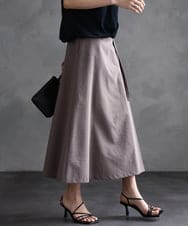 F6HGA11230 MICHEL KLEIN(小さいサイズ)(メゾン ドゥ サンク) [ 小さいサイズ]ベルト付きAラインスカート ベージュ