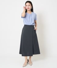 F6HGA11230 MICHEL KLEIN(小さいサイズ)(メゾン ドゥ サンク) [小さいサイズ]ベルト付きAラインスカート ベージュ