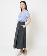 F6HGA11230 MICHEL KLEIN(小さいサイズ)(メゾン ドゥ サンク) [小さいサイズ]ベルト付きAラインスカート ベージュ