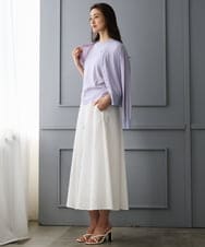 F6HGD05240 MICHEL KLEIN(小さいサイズ)(メゾン ドゥ サンク) [小さいサイズ][セットアップ対応/リラックスボトム]ワッフルギャザースカート ネイビー