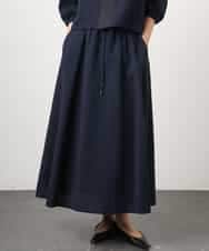 F6HGD05240 MICHEL KLEIN(小さいサイズ)(メゾン ドゥ サンク) [小さいサイズ][セットアップ対応/リラックスボトム]ワッフルギャザースカート ネイビー