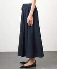 F6HGD05240 MICHEL KLEIN(小さいサイズ)(メゾン ドゥ サンク) [小さいサイズ][セットアップ対応/リラックスボトム]ワッフルギャザースカート ネイビー