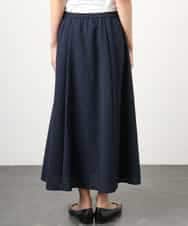 F6HGD05240 MICHEL KLEIN(小さいサイズ)(メゾン ドゥ サンク) [小さいサイズ][セットアップ対応/リラックスボトム]ワッフルギャザースカート ネイビー